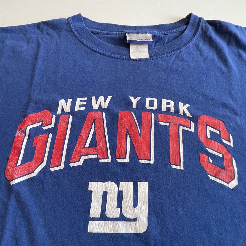 New York Giants Reebok NFL Graphic T-Shirt Size 2XL Vintage Blue